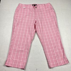 Lauren Ralph Lauren Pink Plaid Cropped Pants Coastal Preppy Classic Chino 6P